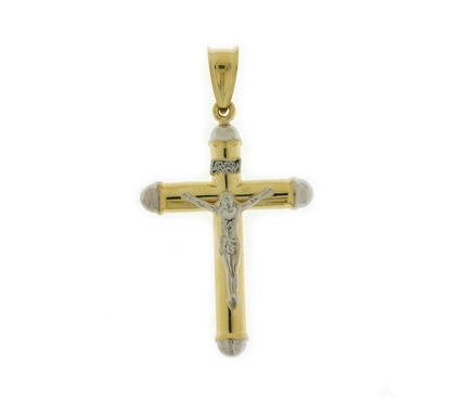 Ciondolo Crocifisso in oro giallo e bianco 18kt
