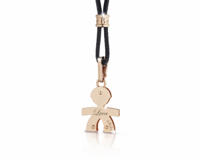 Le Bebè - 9K Rose Gold Middle Boy Pendant customizable with name