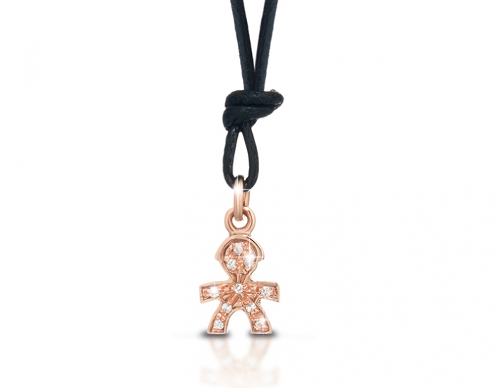 Le Bebè - 18K Rose Gold 0.05 Natural Diamonds mini Boy Pendant