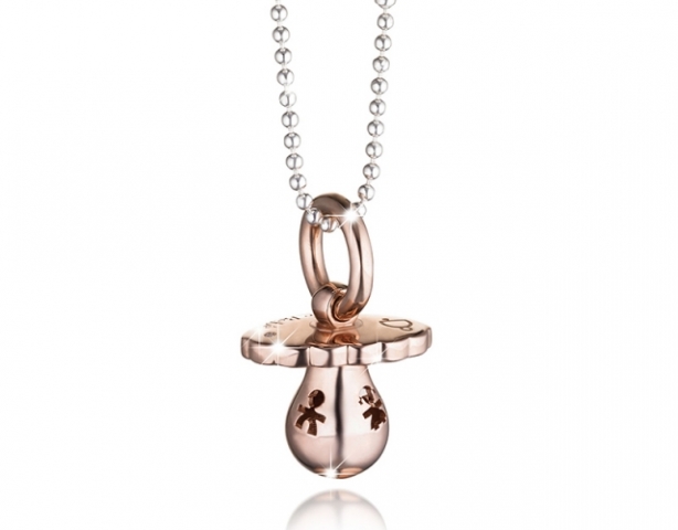 Le Bebè - 925K Rose Silver Pendant with nacklace and diamond