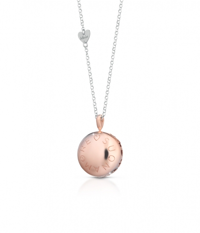 Ciondolo Le Bebè - Suonamore Le Lune - con sagome traforate e catena rolò in argento rosa
