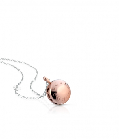 Ciondolo Le Bebè - Suonamore Le Lune - con sagome traforate e catena rolò in argento rosa