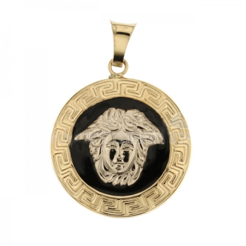 18k Yellow and White Gold with nail varnish VERSACE Pendant