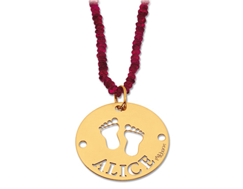 Ciondolo My Charm baby grande in oro bianco giallo o rosa personalizzabile con il nome