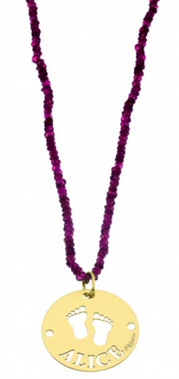 Ciondolo My Charm baby grande in oro bianco giallo o rosa personalizzabile con il nome