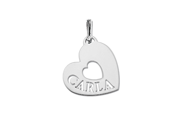 Ciondolo My Charm con cordino in argento bianco giallo o rosa personalizzabile con il nome