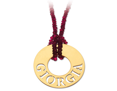 Ciondolo My Charm grande in oro bianco giallo o rosa personalizzabile con il nome