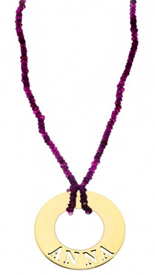 Ciondolo My Charm grande in oro bianco giallo o rosa personalizzabile con il nome