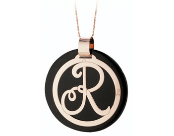 Ciondolo My Charm grande in oro bianco giallo o rosa personalizzabile con l'iniziale
