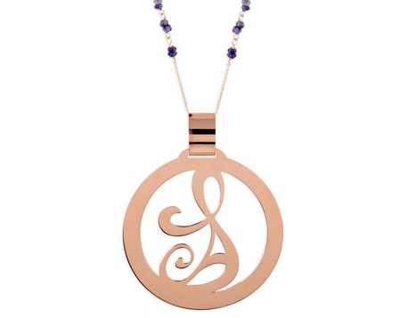 My Charm - 18K Yellow White or Rose Gold Pendant customizable with two intertwined letters