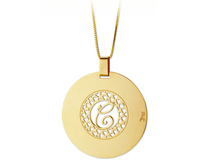 My Charm - 18K Yellow White or Rose Gold Pendant customizable with letter
