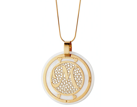 Ciondolo My Charm in oro bianco giallo o rosa personalizzabile con l'iniziale