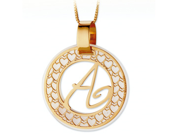 My Charm - 18K Yellow White or Rose Gold Pendant customizable with letter