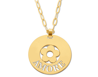 My Charm - Medium Pendant in white, yellow or pink gold with a customizable name