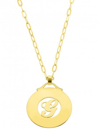 My Charm - Medium Pendant in white, yellow or pink gold with a customizable name and letter