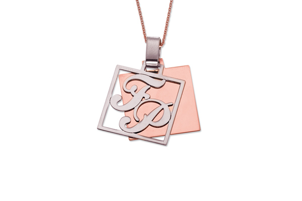 My Charm - Pendant in white, yellow or pink gold with a customizable name for Man