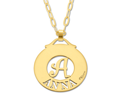 My Charm - Little Pendant in white, yellow or pink gold with a customizable name and letter