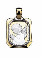 Ciondolo Prima Comunione in oro giallo e bianco 18kt