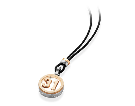 Ciondolo Qabala grande con numero a scelta in argento