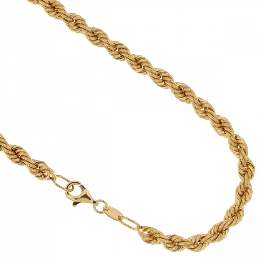 Collana a corda - fune 50 cm larga 5 mm in oro 18kt