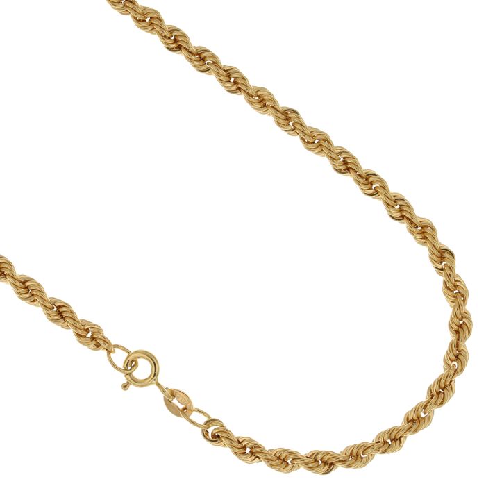 Collana a corda - fune 60 cm larga 3,20 mm in oro 18kt