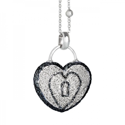 Collana BOCCADAMO Alissa con cuore pendente e glitter bicolor XGR242