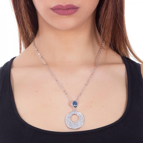 Collana BOCCADAMO con pendente circolare e Swarovski crystal rock XGR240