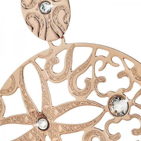 Collana BOCCADAMO rosata con pendente circolare dal motivo indiano e Swarovski XGR219RS