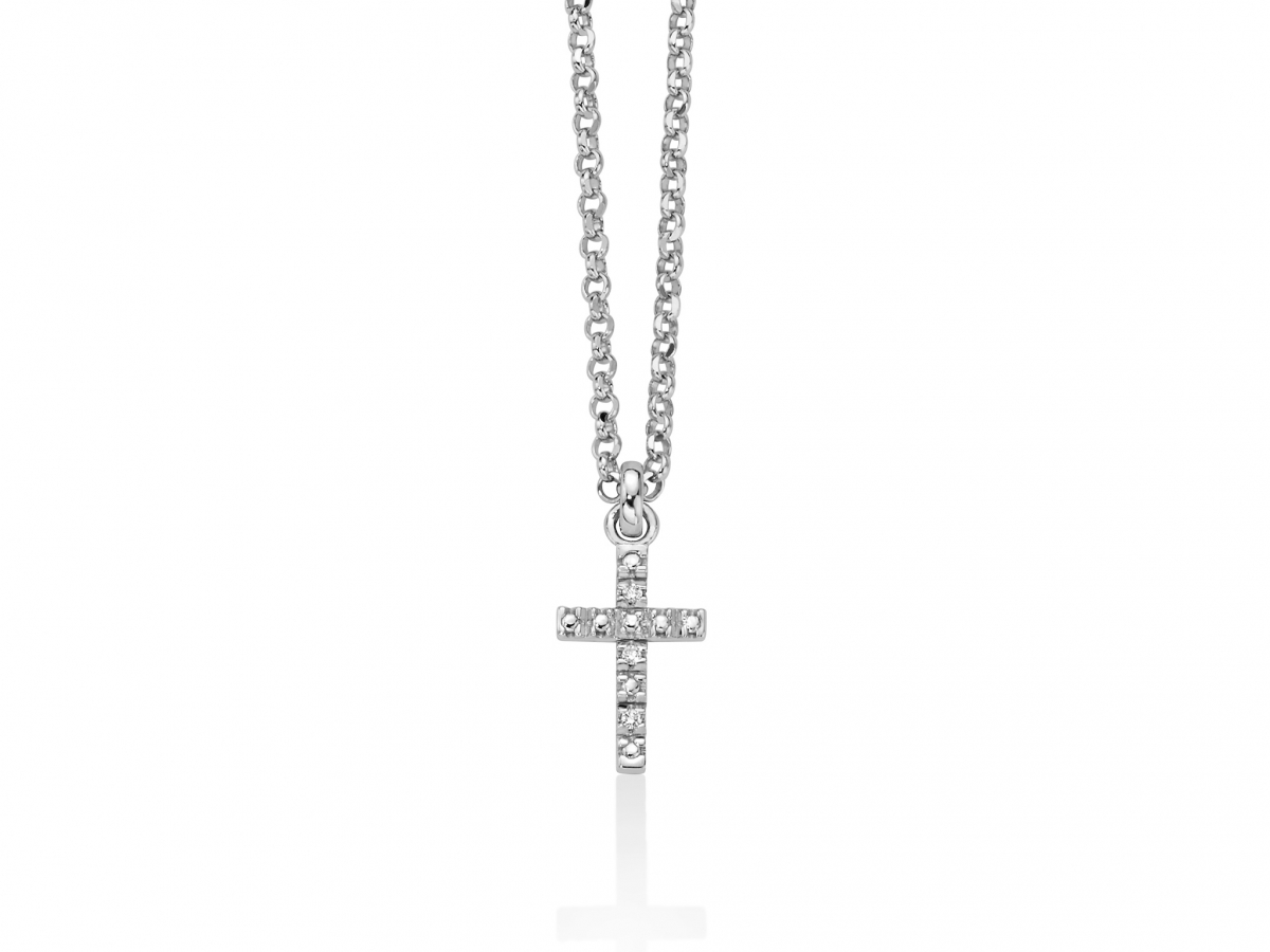 Miluna - 925k White Silver Necklace with Diamonds