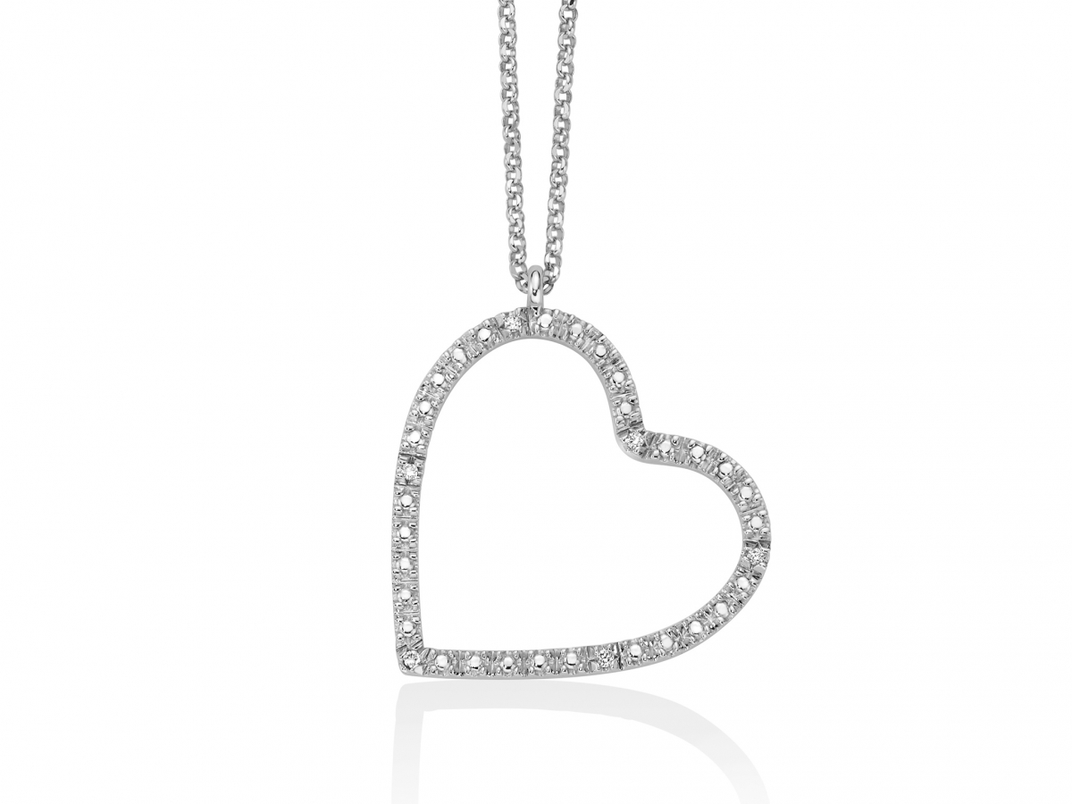 Miluna - 925k White Silver Necklace with Diamonds