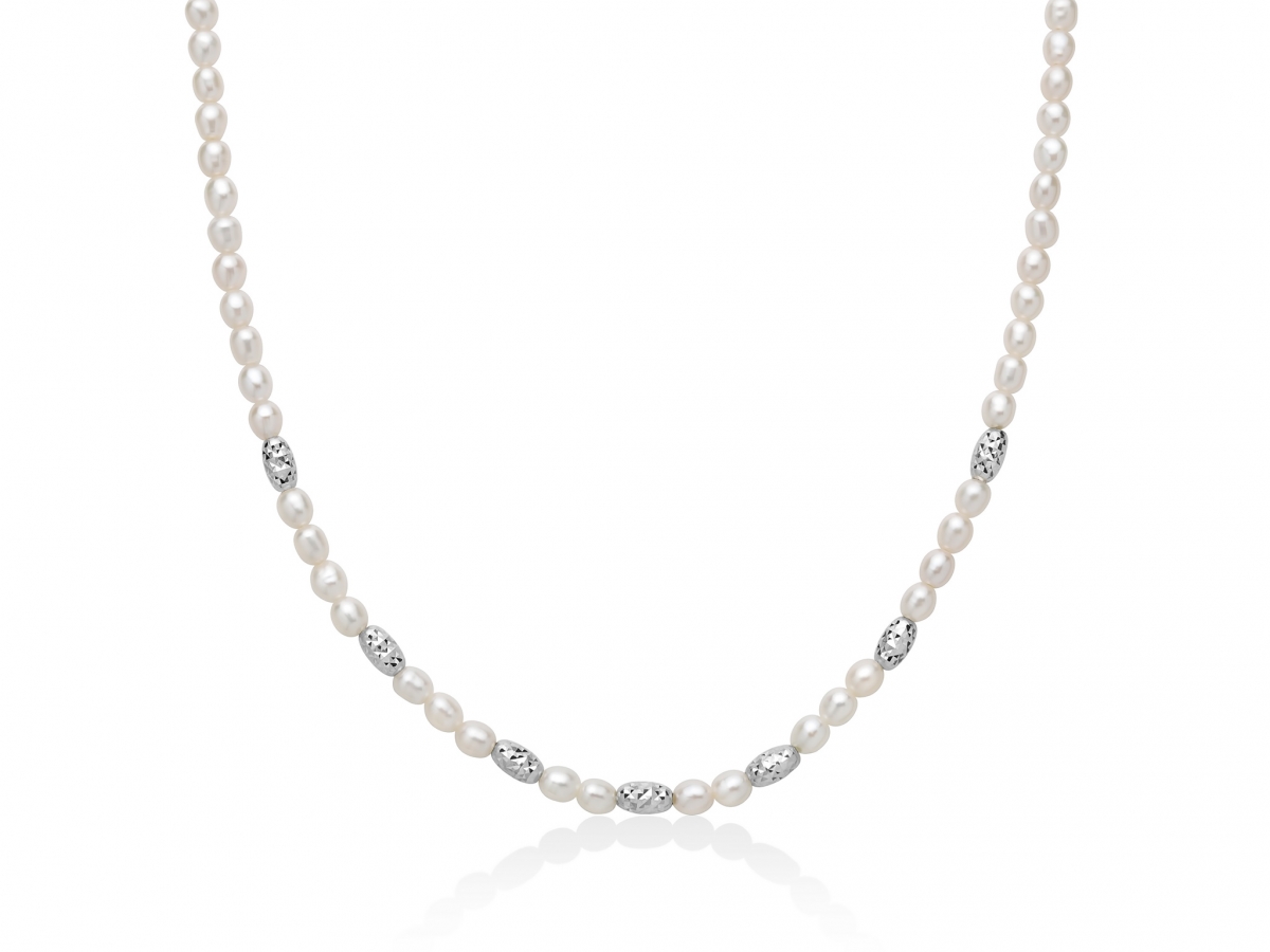 Miluna - 925k Silver and Real Pearl Necklace