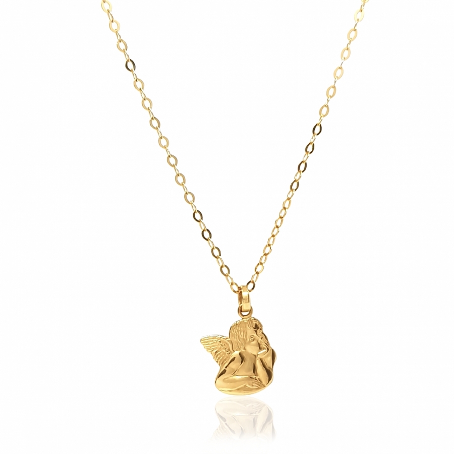 18k Yellow Gold Angel Necklace