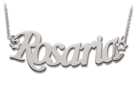 18K White Yellow or Rose Gold little Pendant Necklace cutomizable with 7 letters