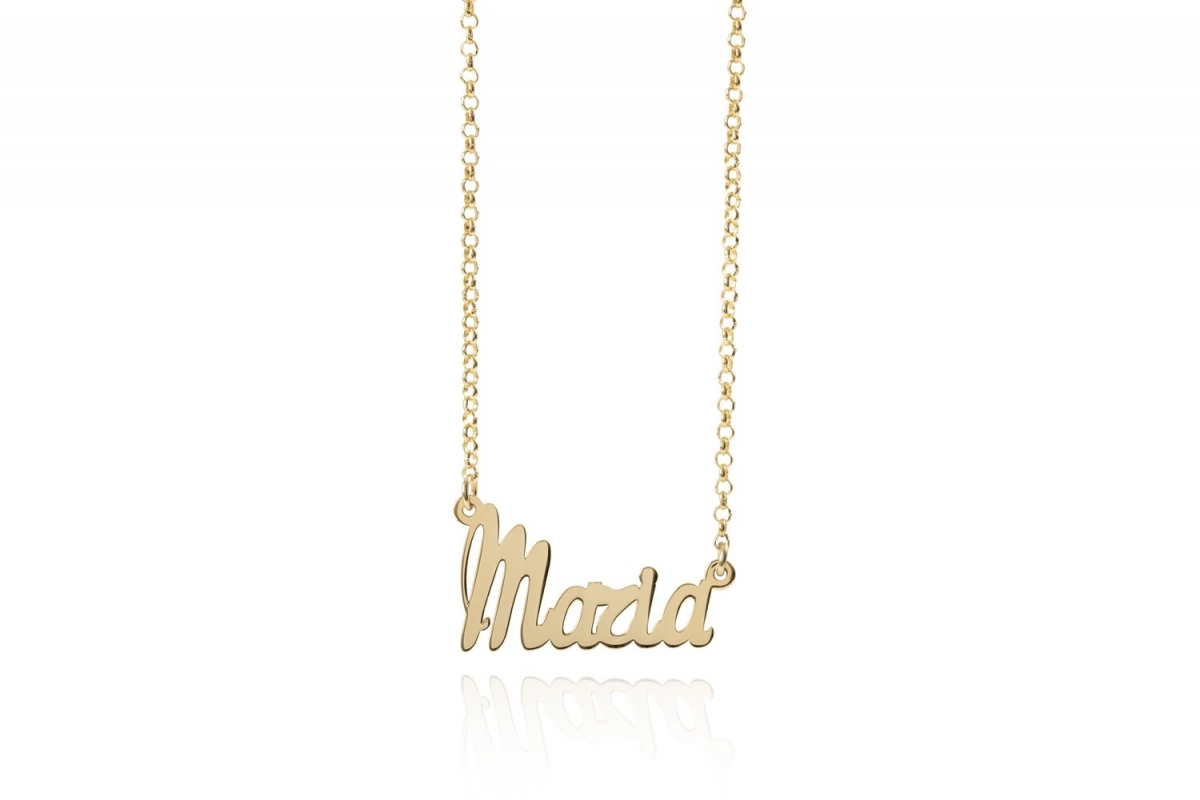925 Yellow Silver Pendant Customizable Name Necklace