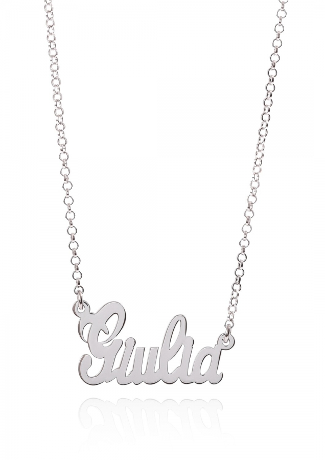 925 Rhodium Silver Pendant Customizable Name Necklace
