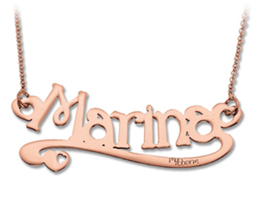 18K White Yellow or Rose Gold little Pendant Necklace cutomizable with name