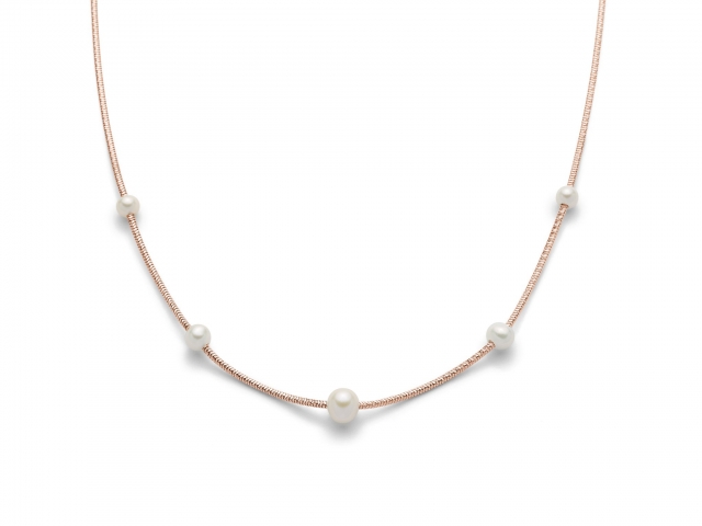 Collana con Perle in argento rosa 925% MISS ITALIA PCL5623R
