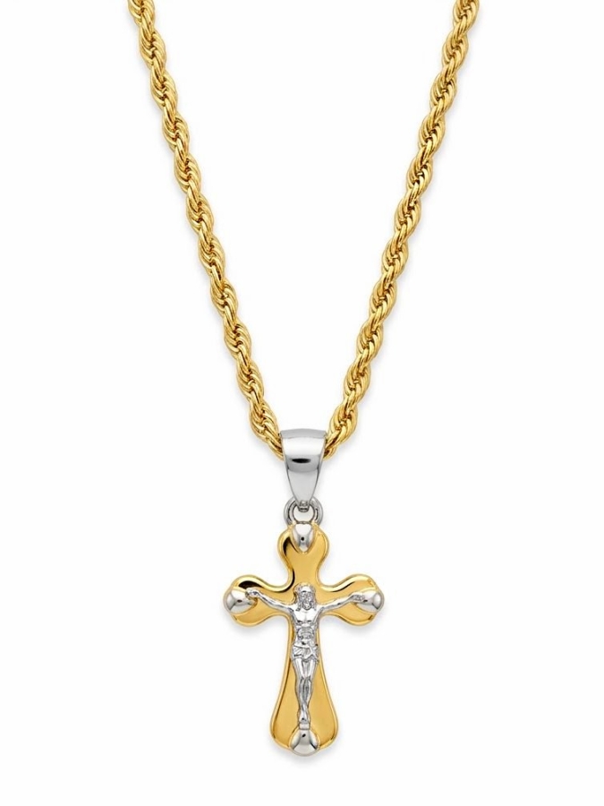 18k Yellow Cross Necklace