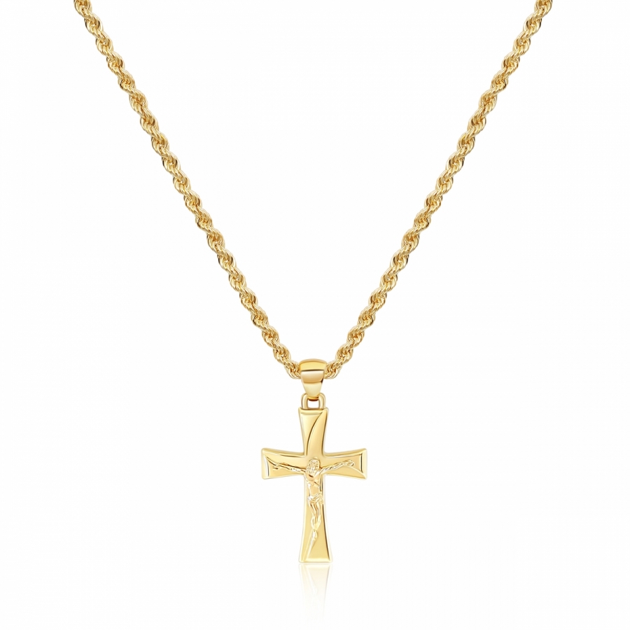 18K Yellow Gold Cross Necklace