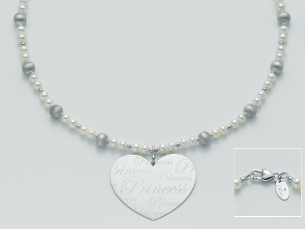 Collana di perle Miluna Principessa in argento 925 e Diamante 0.005ct PCL3130