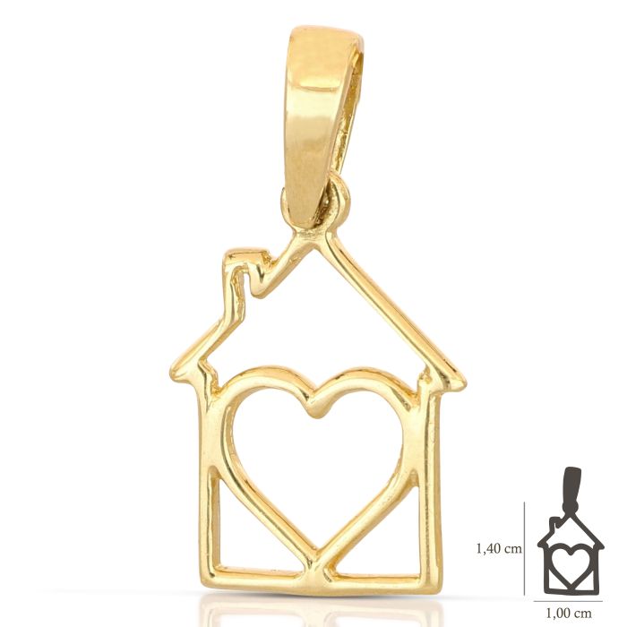Collana girocollo con pendente Casa in oro giallo 18kt