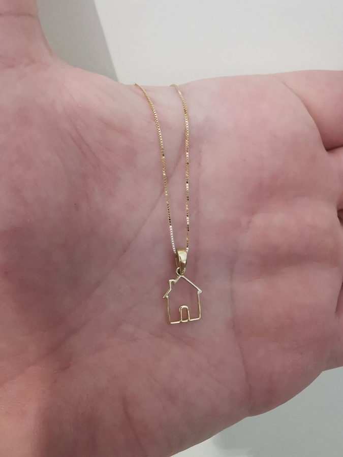 Collana girocollo con pendente Casa in oro giallo 18kt