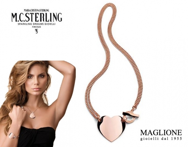 Collana Hearts con cuore pendente in argento rosa 925 firmato Maria Cristina Sterling