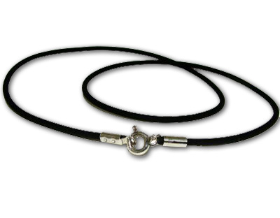 925k Silver and Rubber Necklace