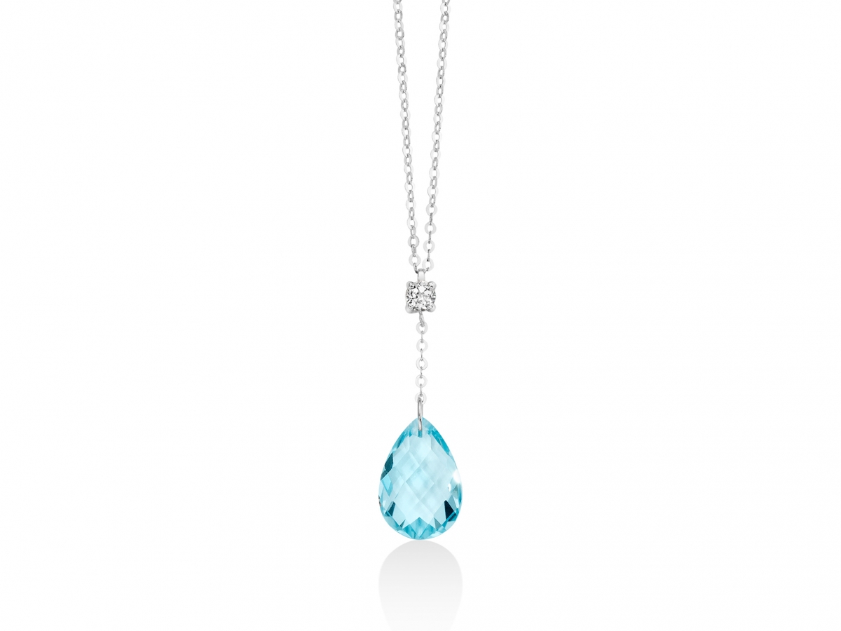 Collana Miluna con di Topazi Naturali in oro bianco CLD4217X