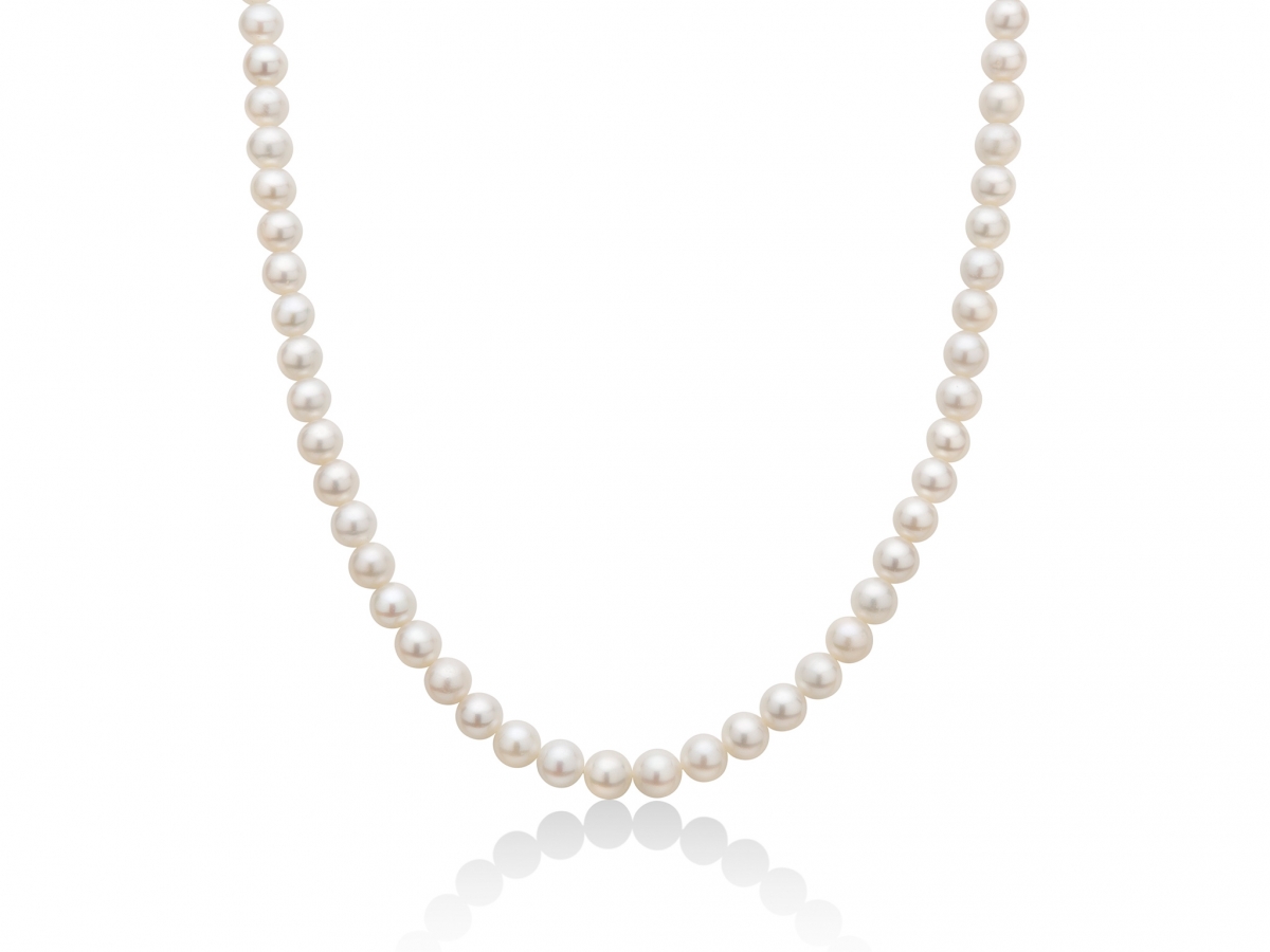 MILUNA - 18K White Gold Necklace with Natural Pearls