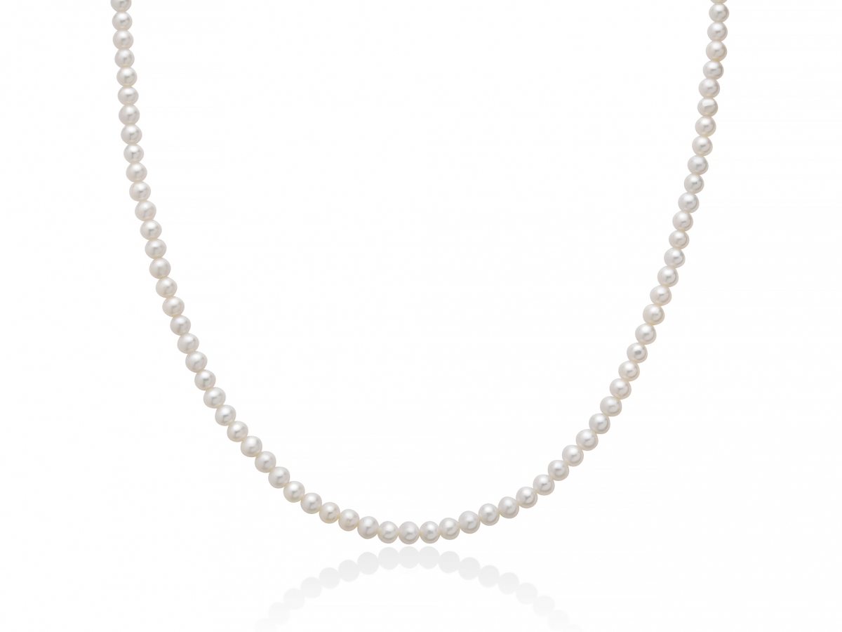 MILUNA - 18K White Gold Necklace with Natural Pearls
