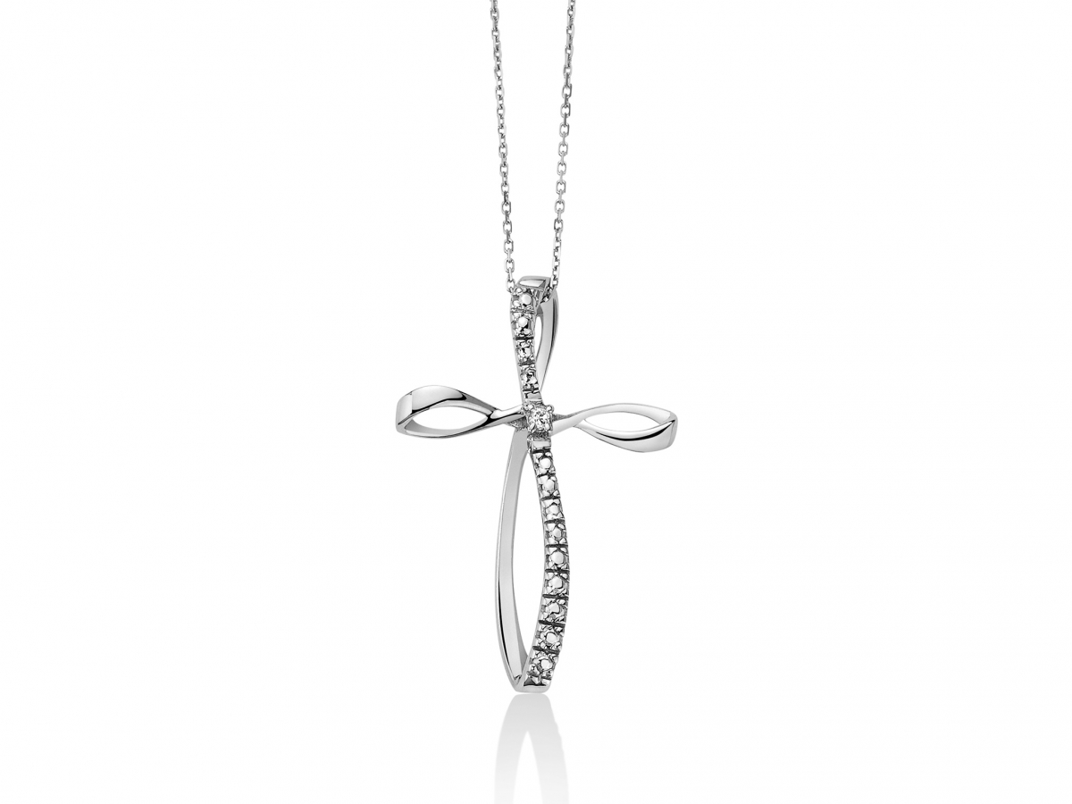 MILUNA - 18K White Gold Necklace with Natural Diamonds