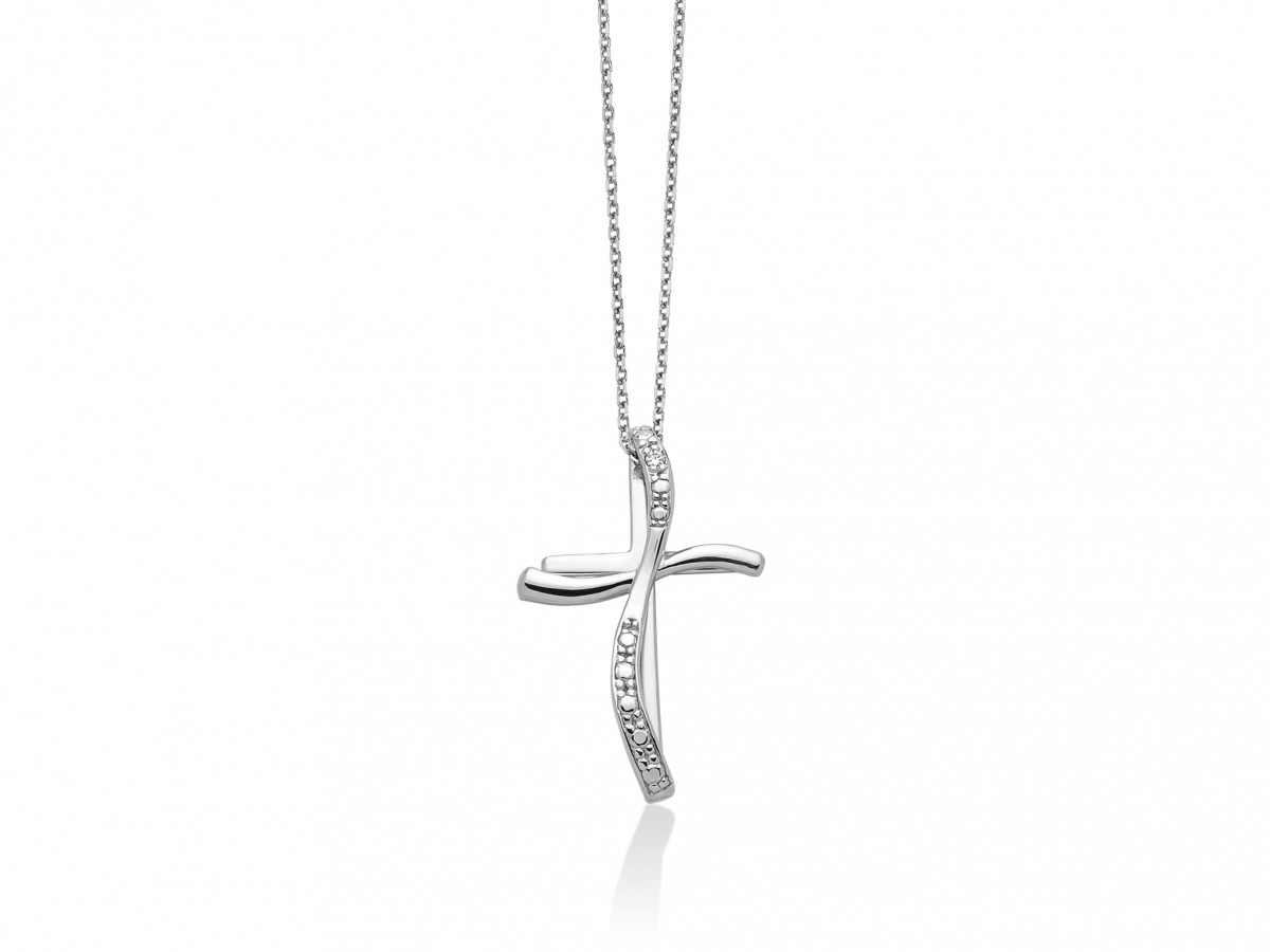 MILUNA - 18K White Gold Necklace with Natural Diamonds