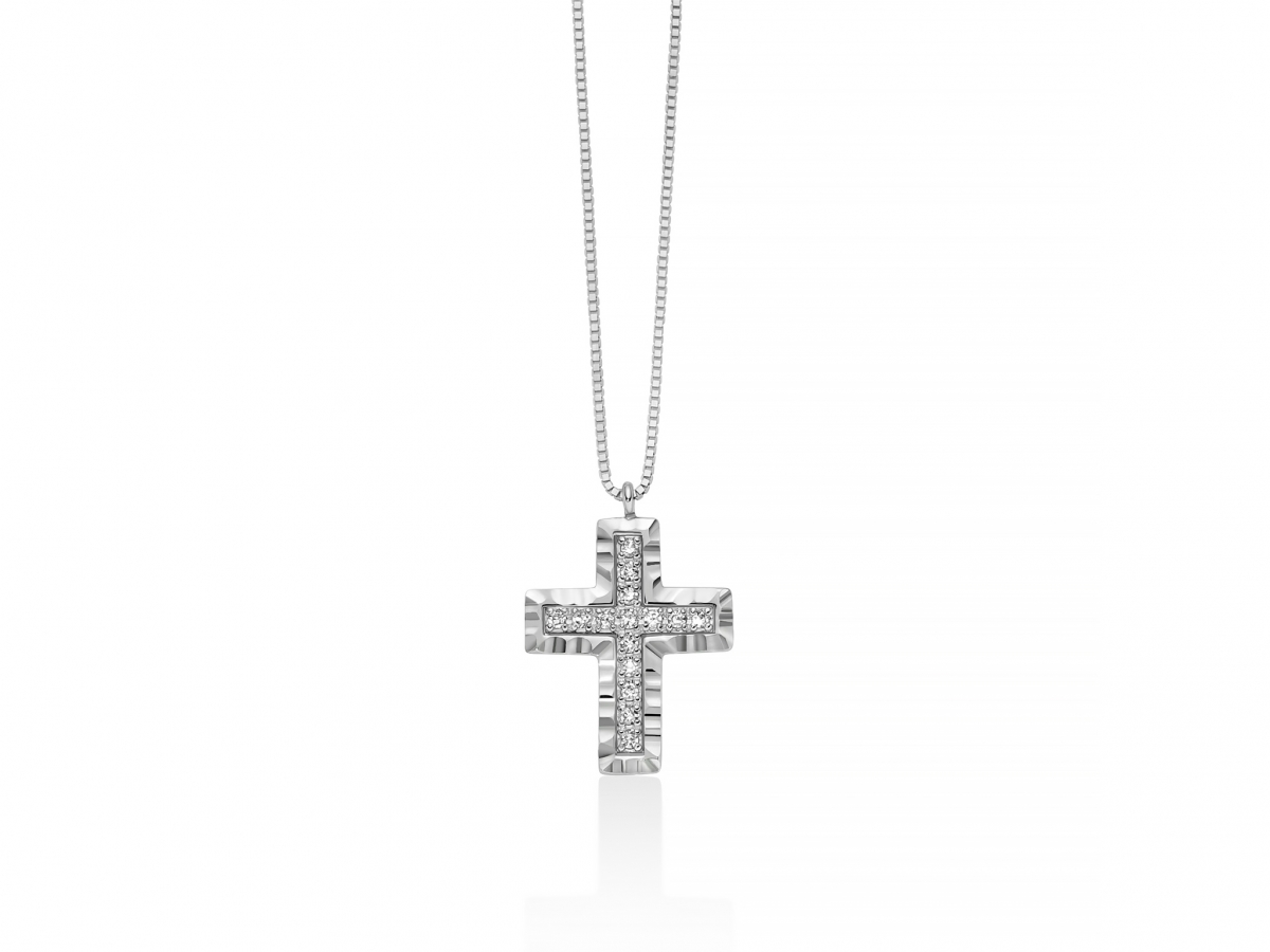 MILUNA - 18K White Gold Necklace with Natural Diamonds